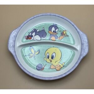 Vintage Baby Tweety Baby Sylvester Looney Tunes Toddler Plate